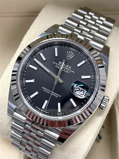 black and silver rolex|Rolex date just black.